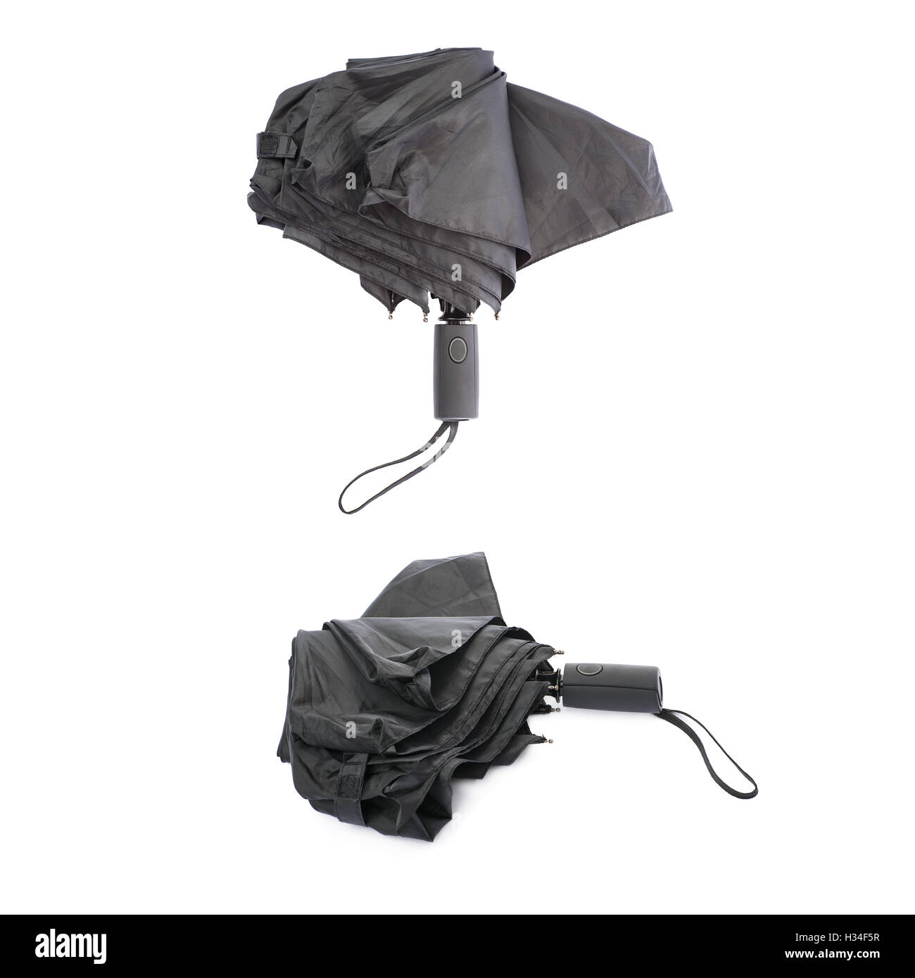 Set of Black umbrella isolated over the white background Stock Photo ...
