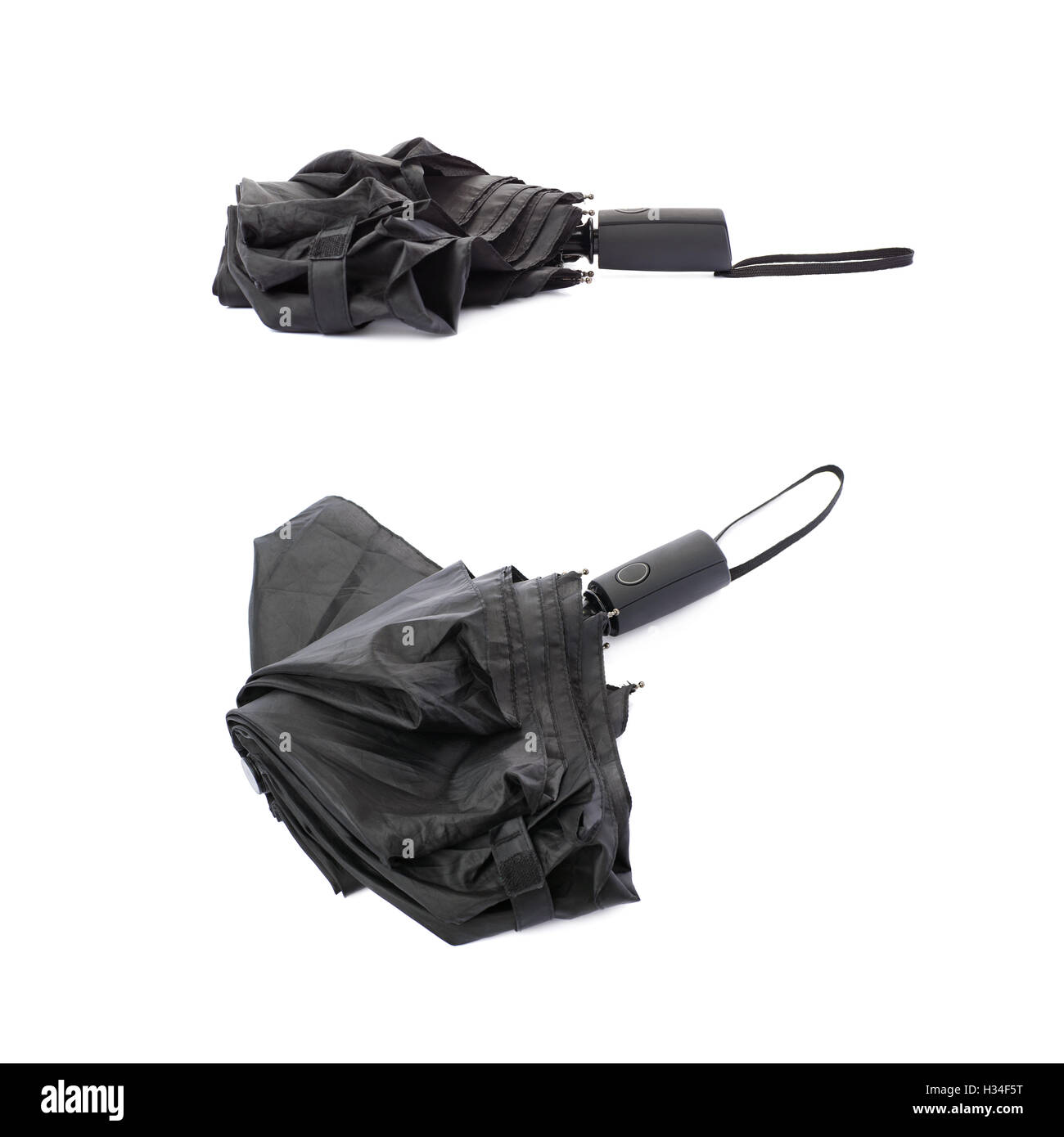 Set of Black umbrella isolated over the white background Stock Photo ...