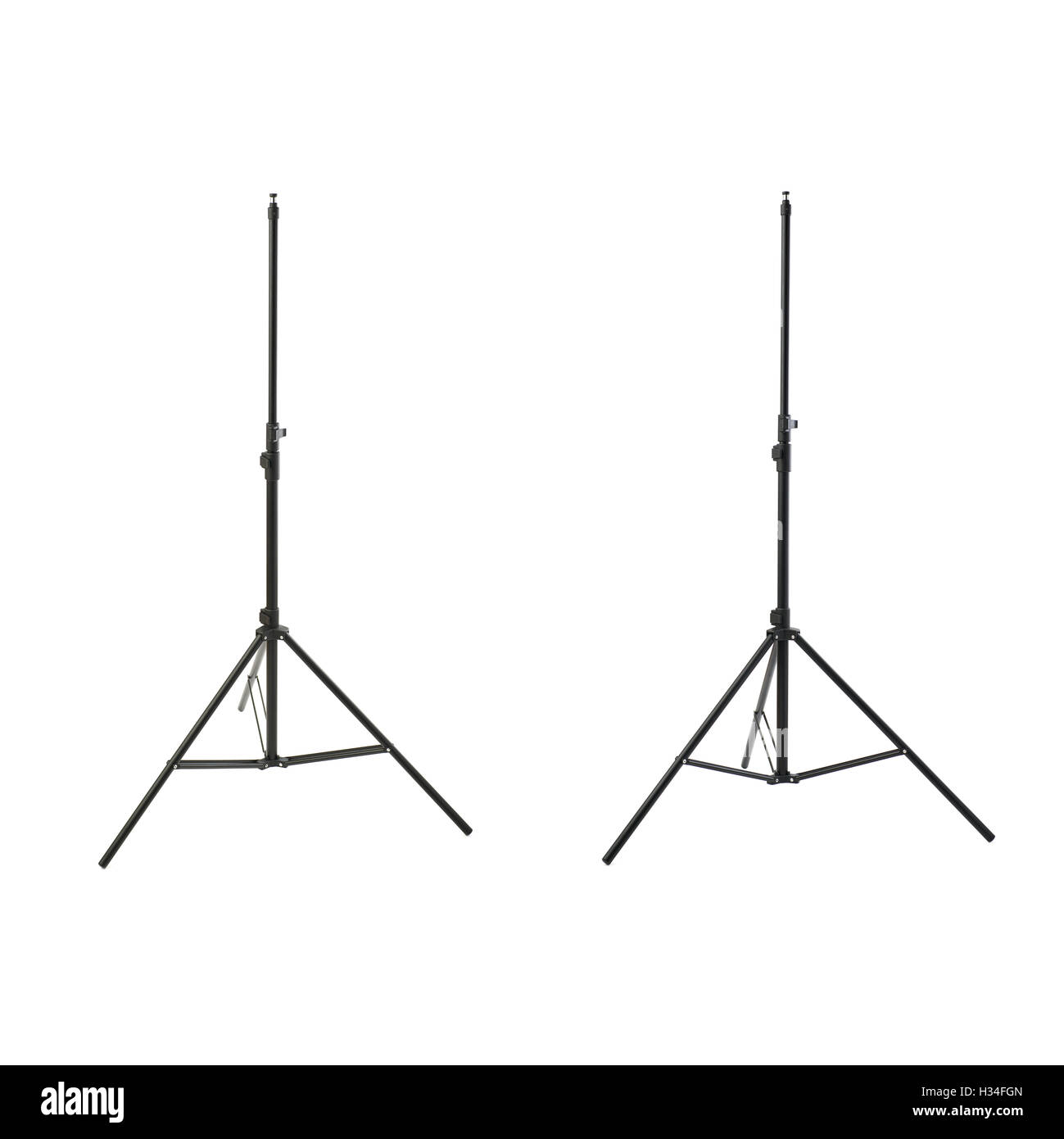 Set of Studio flash stand over isolated white background Stock Photo