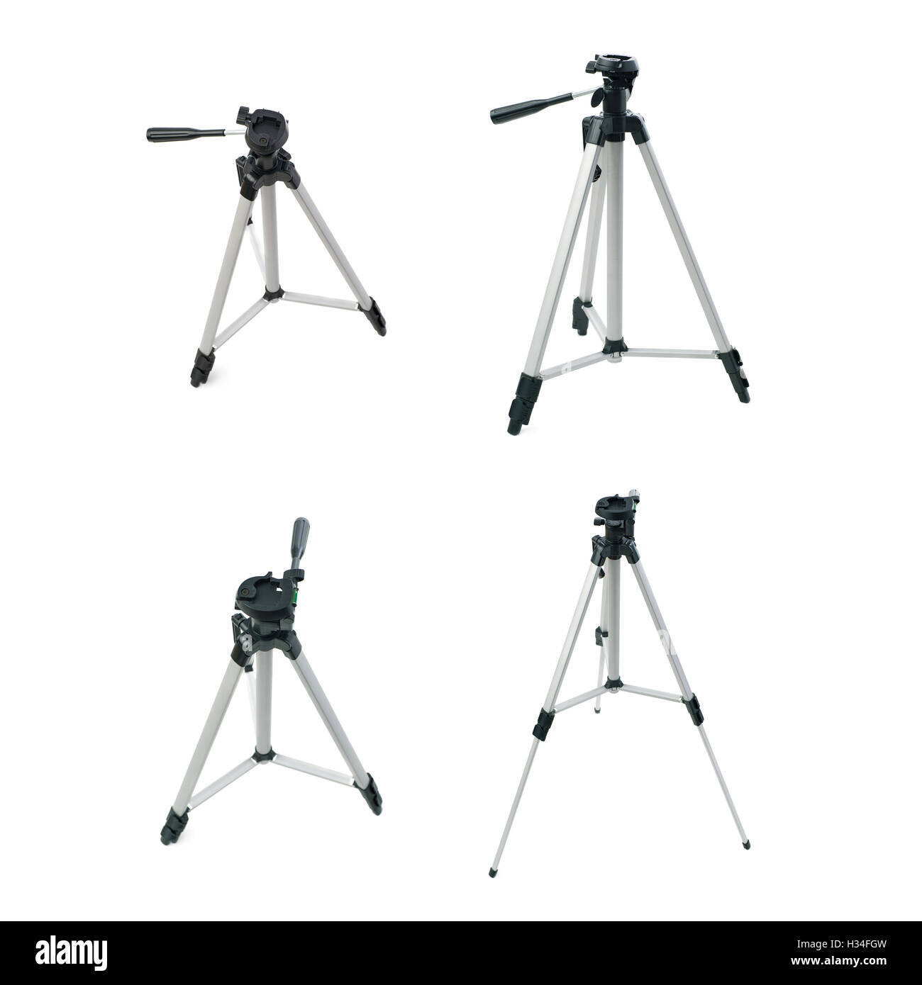 Set of Camera tripod over isolated white background Stock Photo - Alamy
