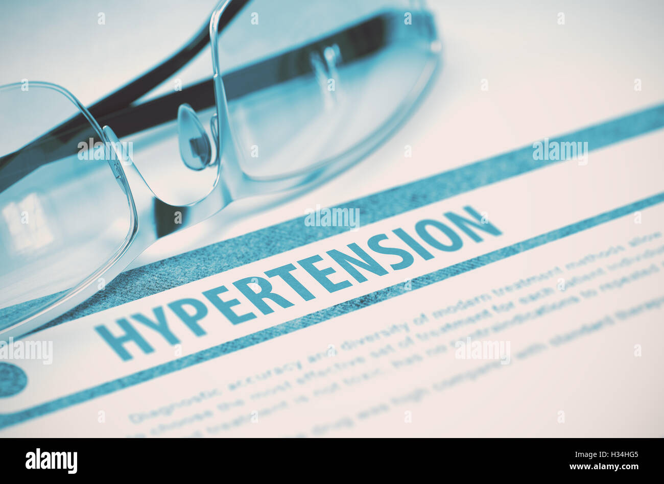 Diagnosis - Hypertension. Medical Concept. 3D Illustration. Stock Photo