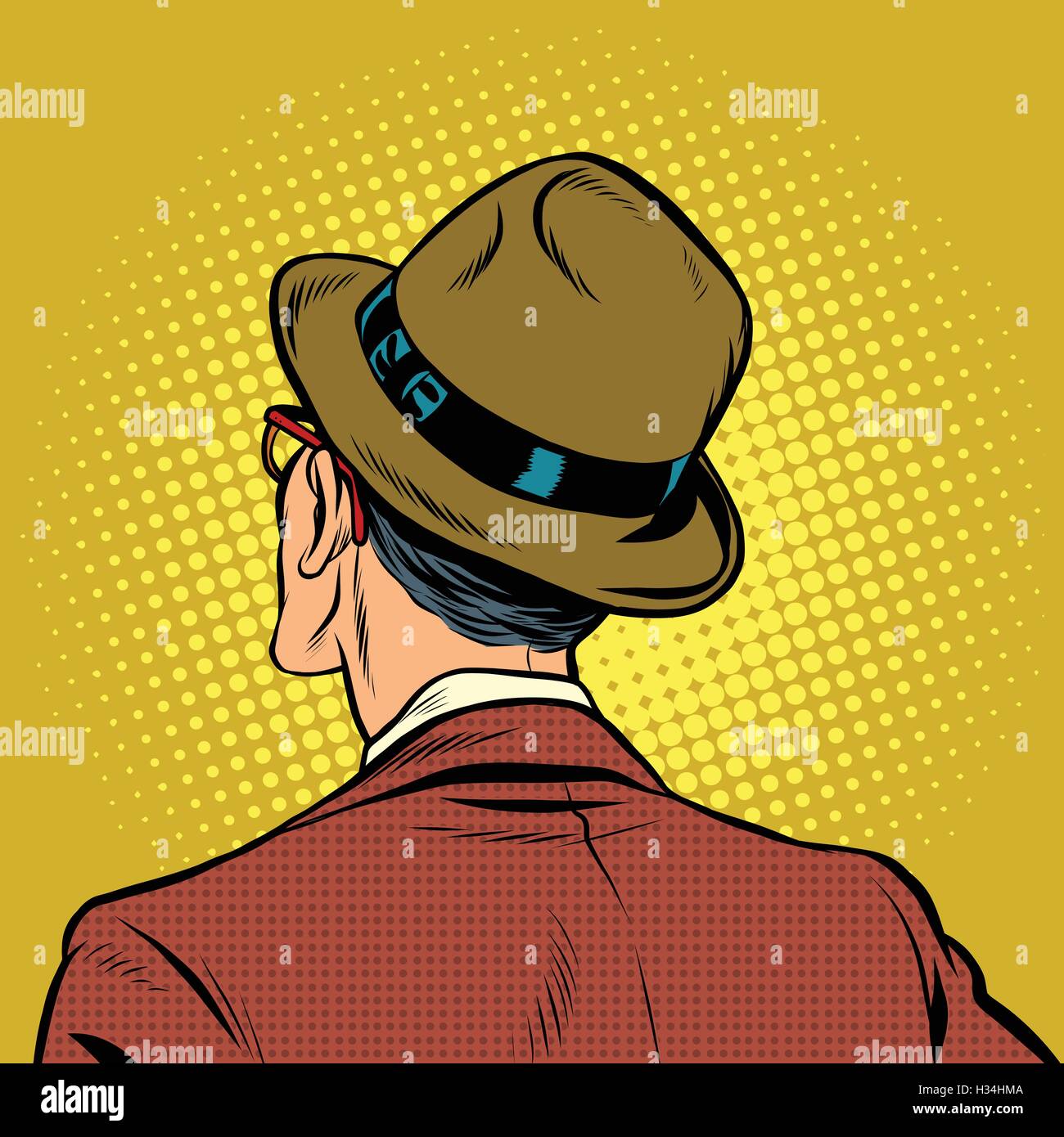 Male viewer stands back Stock Vector