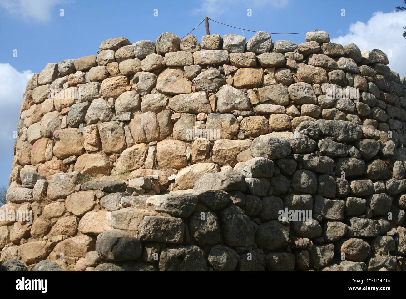 A stone turret at an old castle in Sardinia, Italy Stock Photo