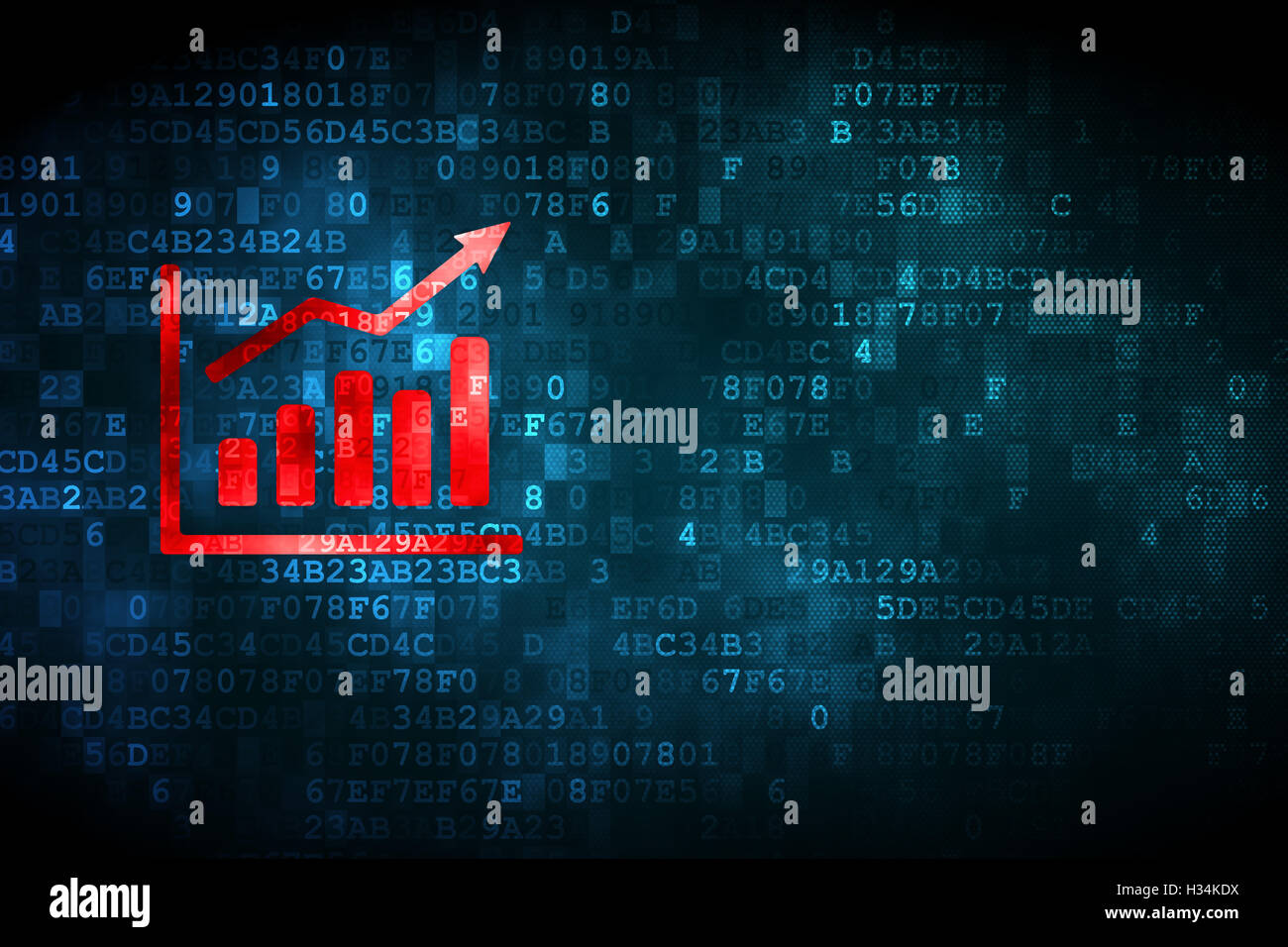 News concept: Growth Graph on digital background Stock Photo - Alamy