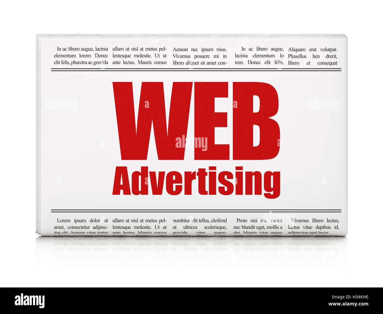 Advertising concept: newspaper headline WEB Advertising Stock Photo - Alamy