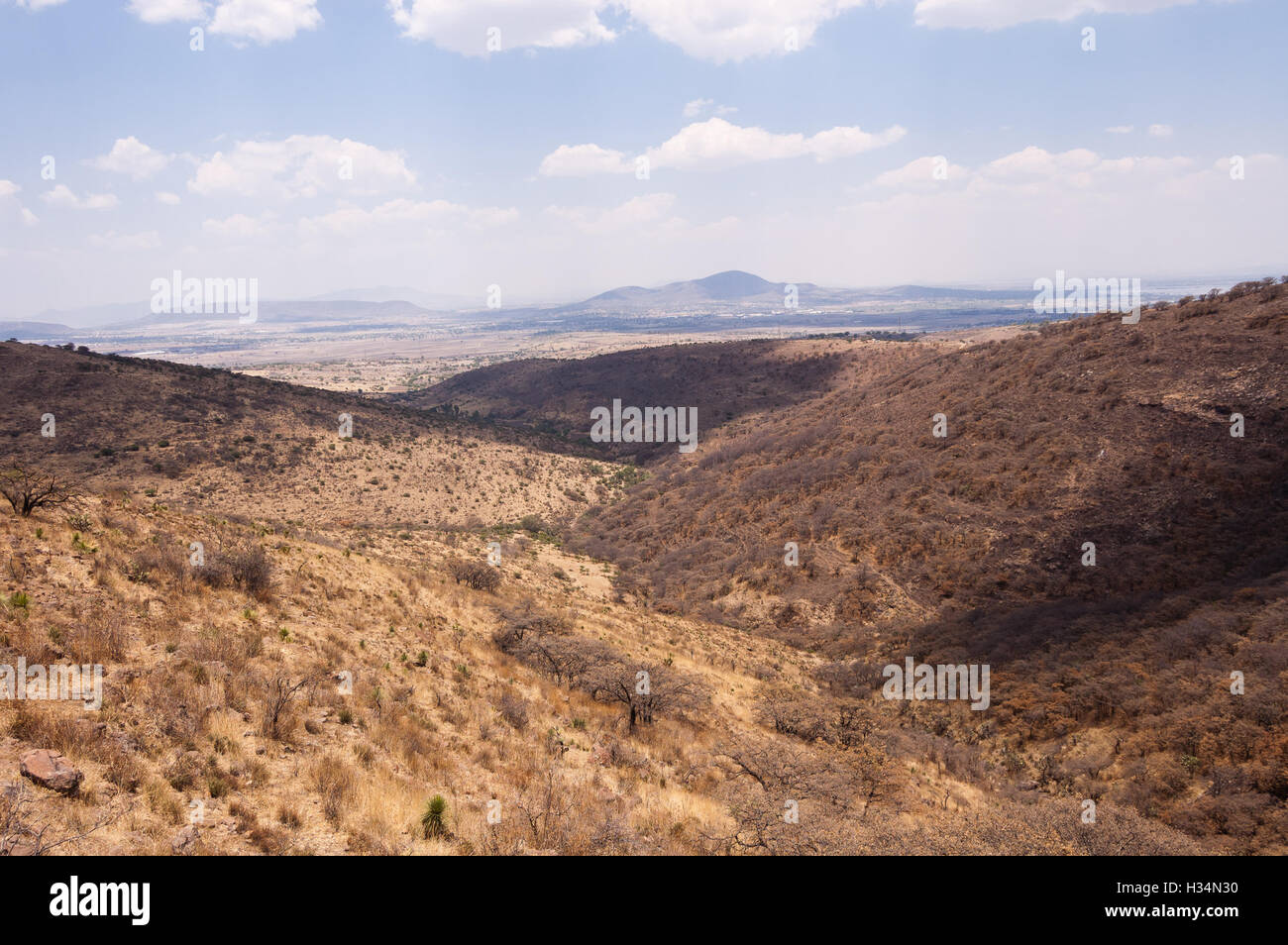 Hills in central Mexico during the dry season Stock Photo
