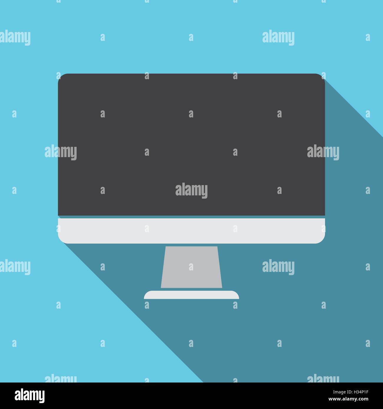 Desktop Monitor Workstation Blank Empty Screen Icon Stock Vector Image ...