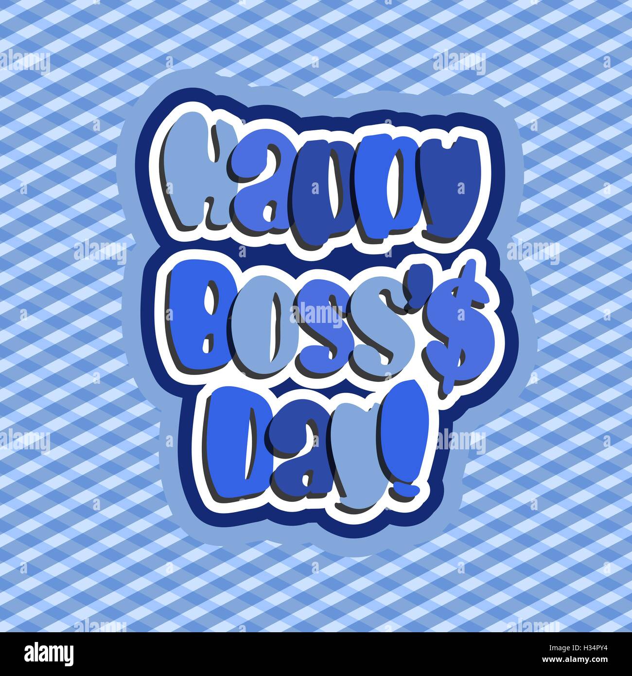 Happy Boss day quote vector blue tone color background illustration