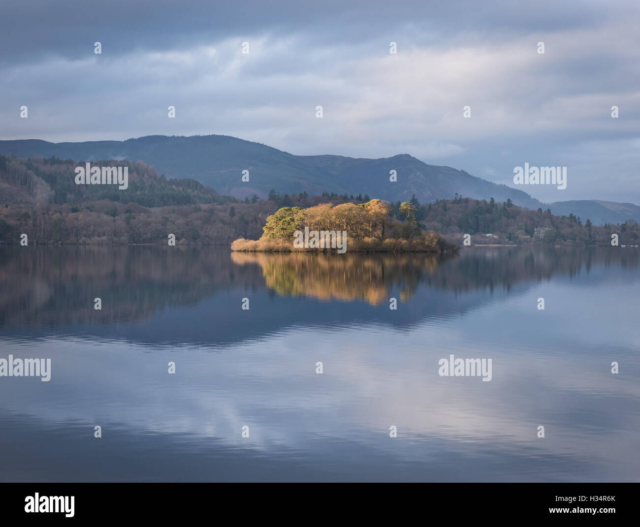 Rampsholme Island, Derwent Water, English Lake District national park, UK Stock Photo