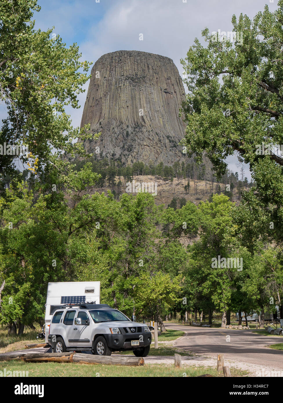 Devils Tower from Belle Fourche Campground, Devils Tower National
