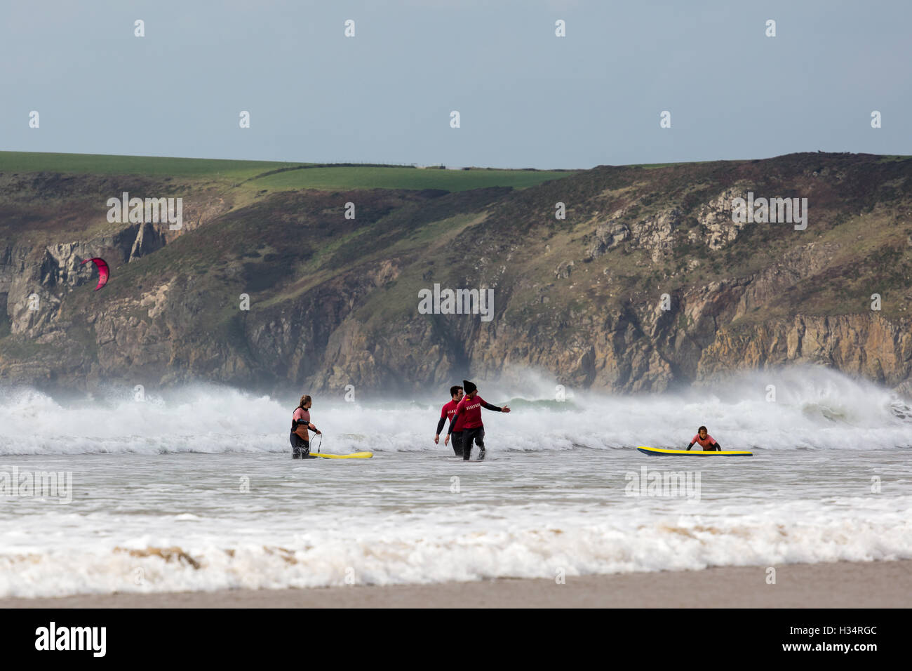 Winds gusting over 30mph from the south east pushing the waves back at ...