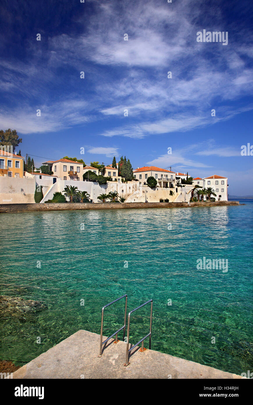 Beautiful houses in Spetses town (Agios Nikolaos neighborhood), Spetses