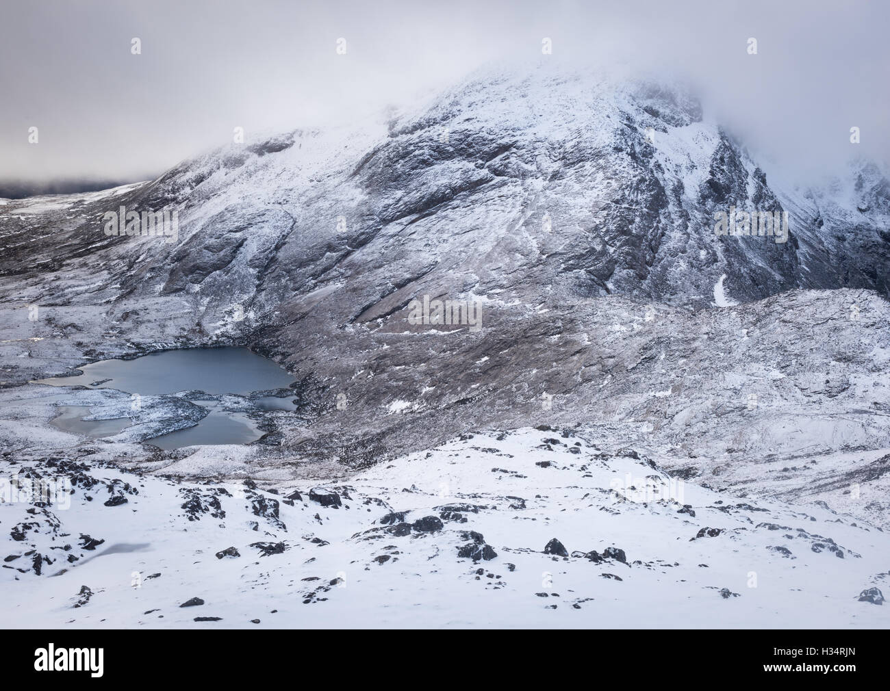 An Ruadh-Stac in winter, Scottish Highlands, Scotland Stock Photo