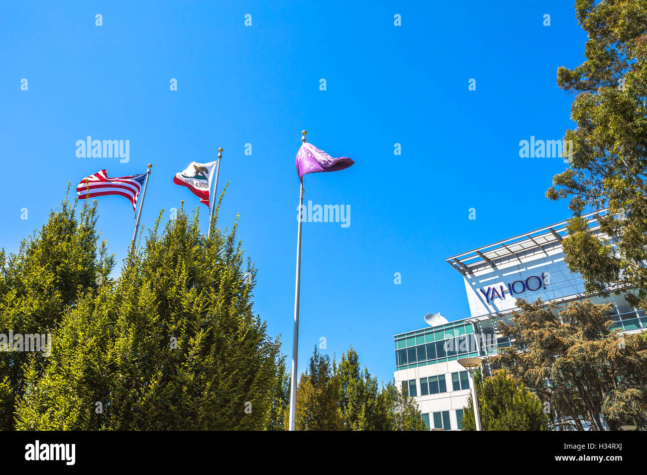 Yahoo Headquarters Flag Stock Photo Alamy