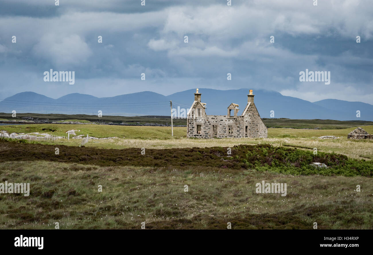 Abandoned house, North Uist, Outer Hebrides, Scotland Stock Photo