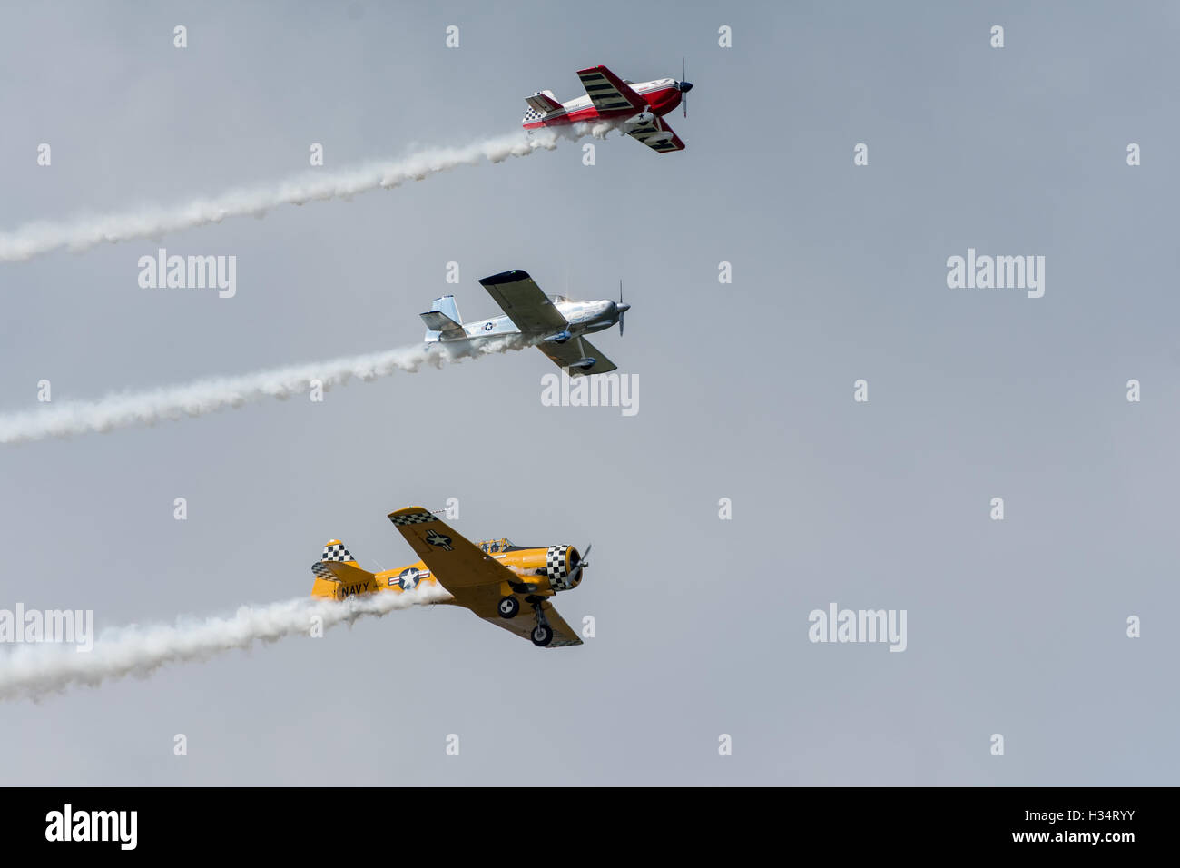 North American T-6 Texan and other small planes Stock Photo