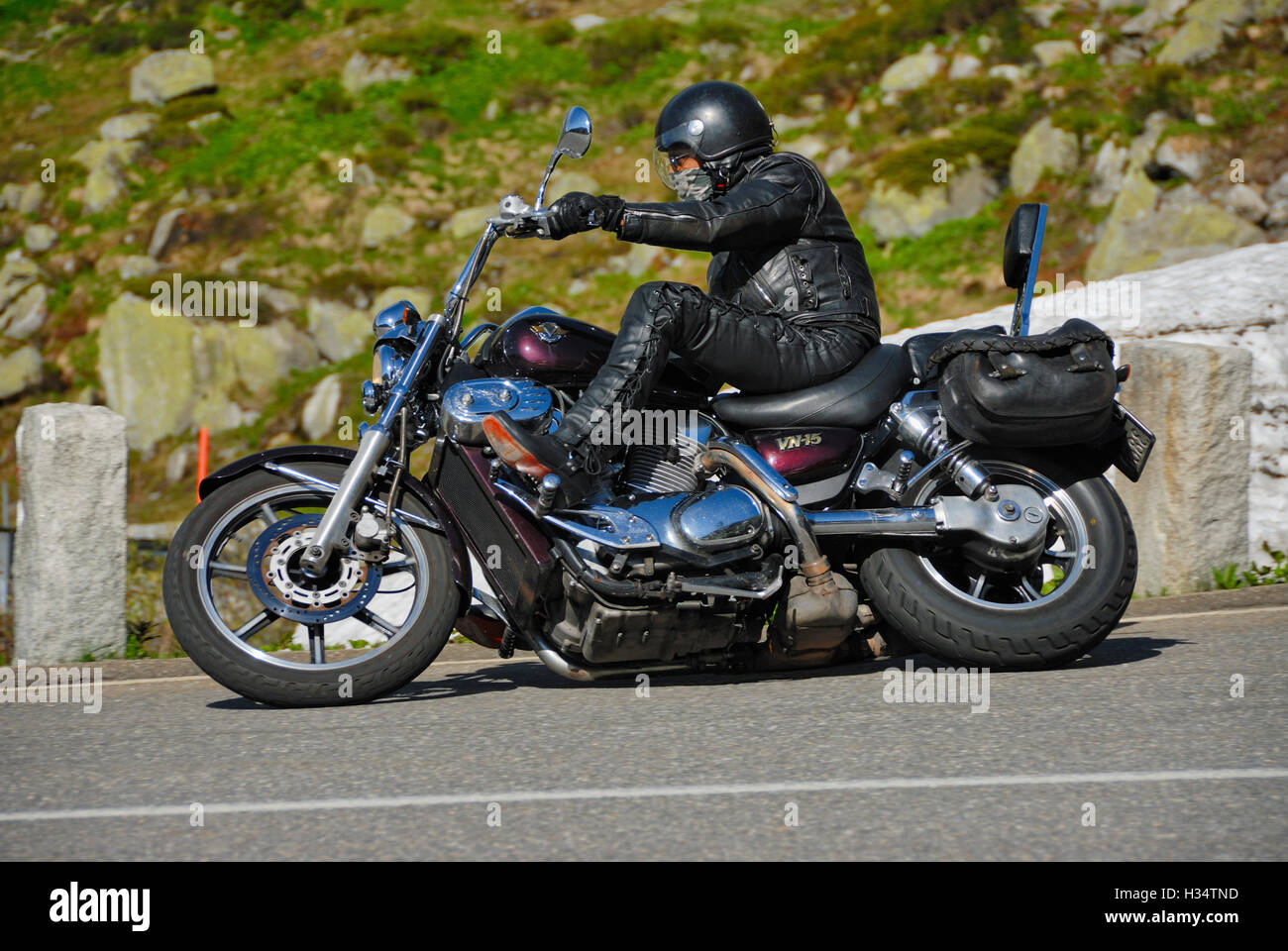 Motorcycle Kawasaki VN-15 on the Grimsel Mountain Pass in Switzerland Stock  Photo - Alamy