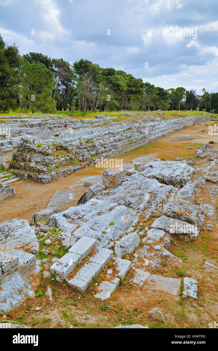 The  altar of Hieron II in the Parco Archeologico della Neapolis, Siracuse, Sicily, Italy. Stock Photo