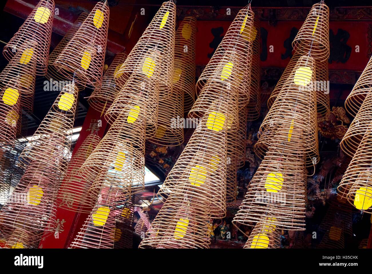 Traditional vietnamese inceses in temple at Can Tho - Vietnam Stock Photo