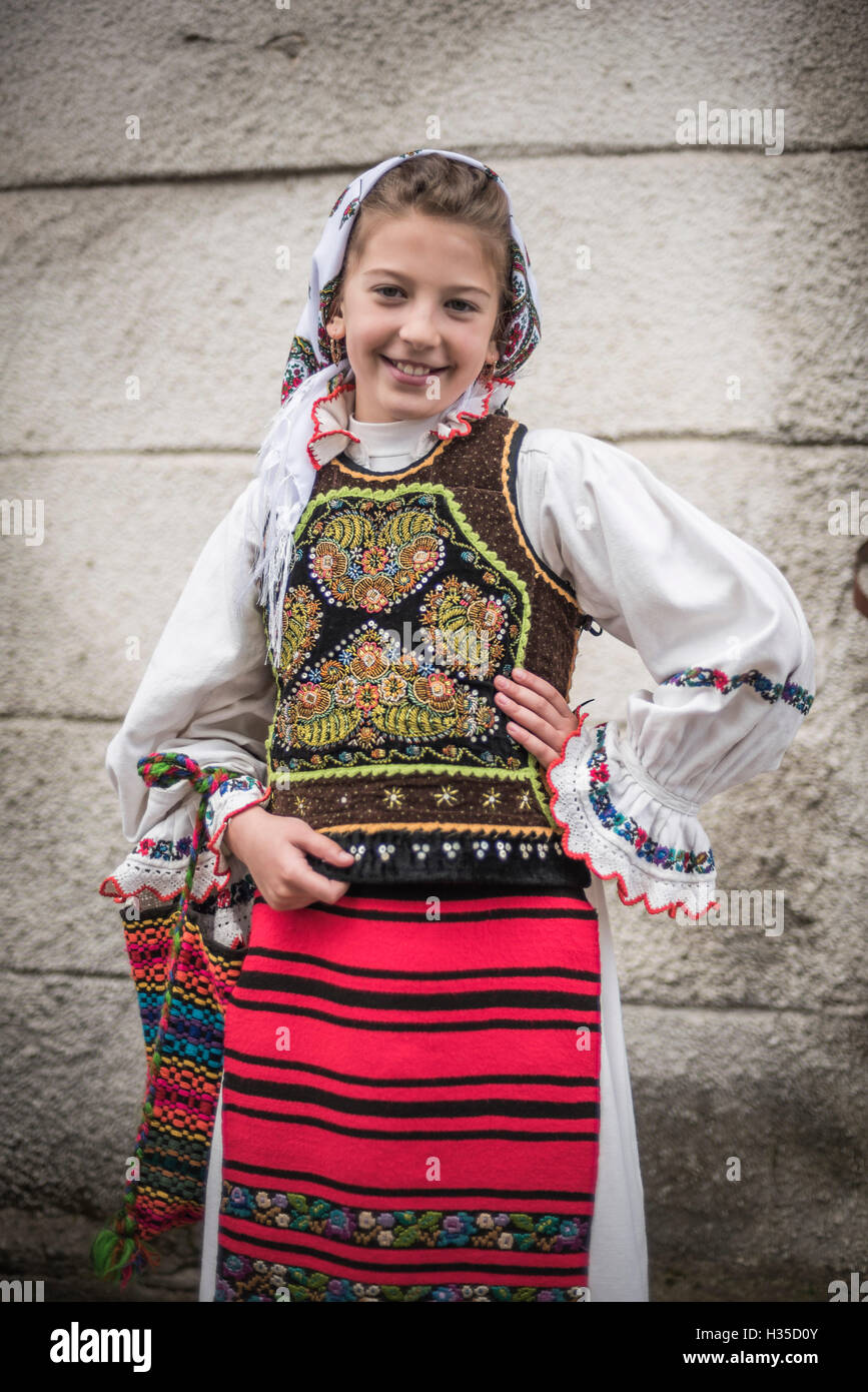 Traditional Clothes of Romania Festival, Nasaud, Transylvania, Romania, Europe Stock Photo