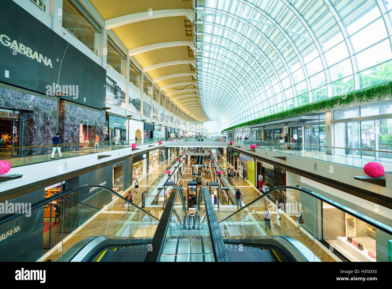 The Shoppes at Marina Bay Sands, Singapore's largest shopping mall in Marina Bay, Singapore, Southeast Asia, Asia Stock Photo