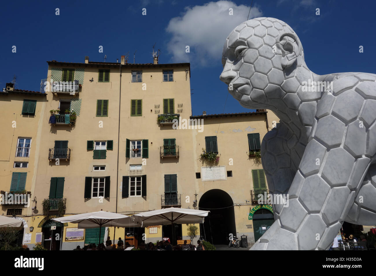 Plaza Anfiteatro, Lucca, Tuscany, Italy, Europe Stock Photo