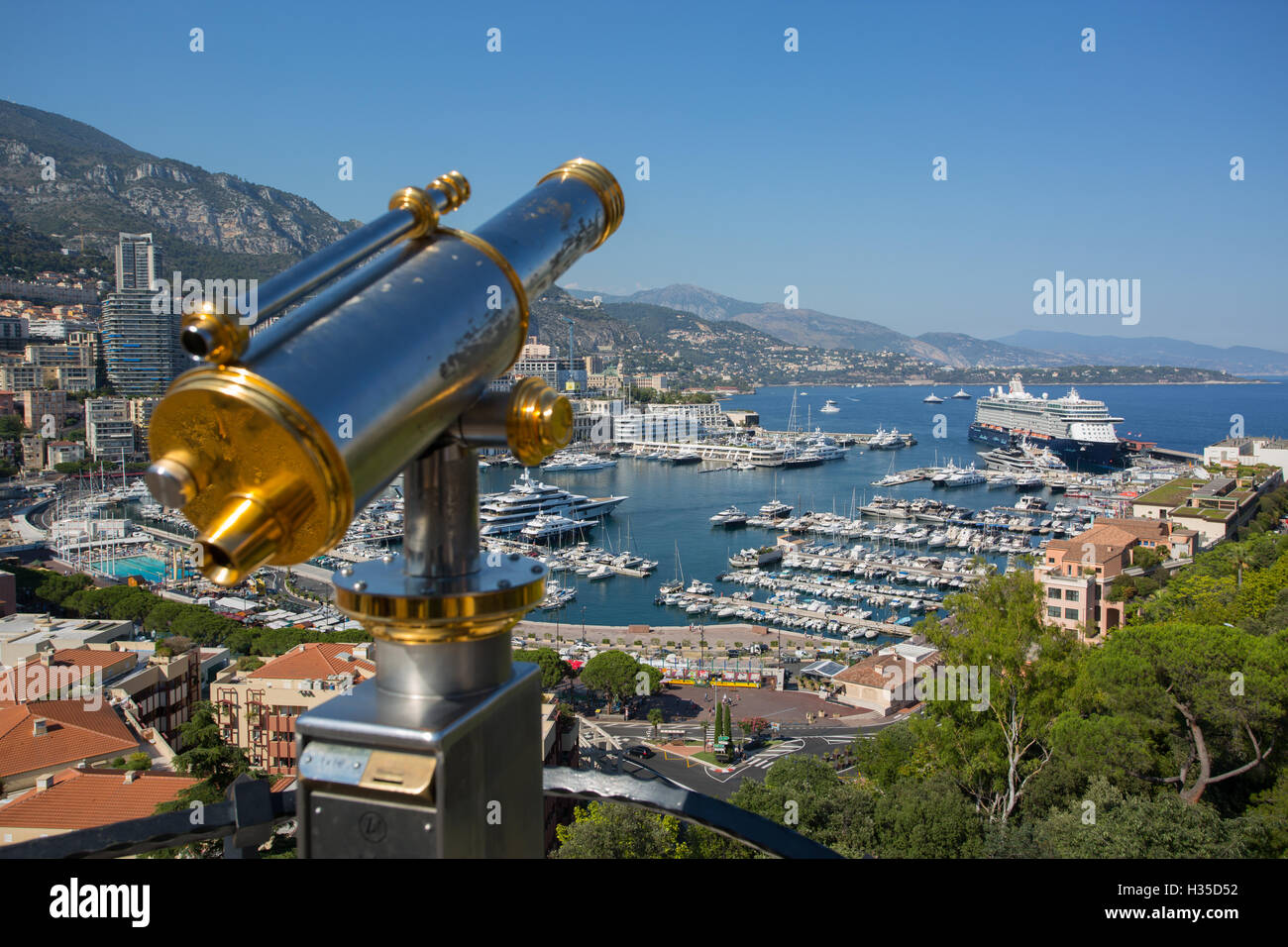 View of Harbour, Monaco, Mediterranean, Europe Stock Photo