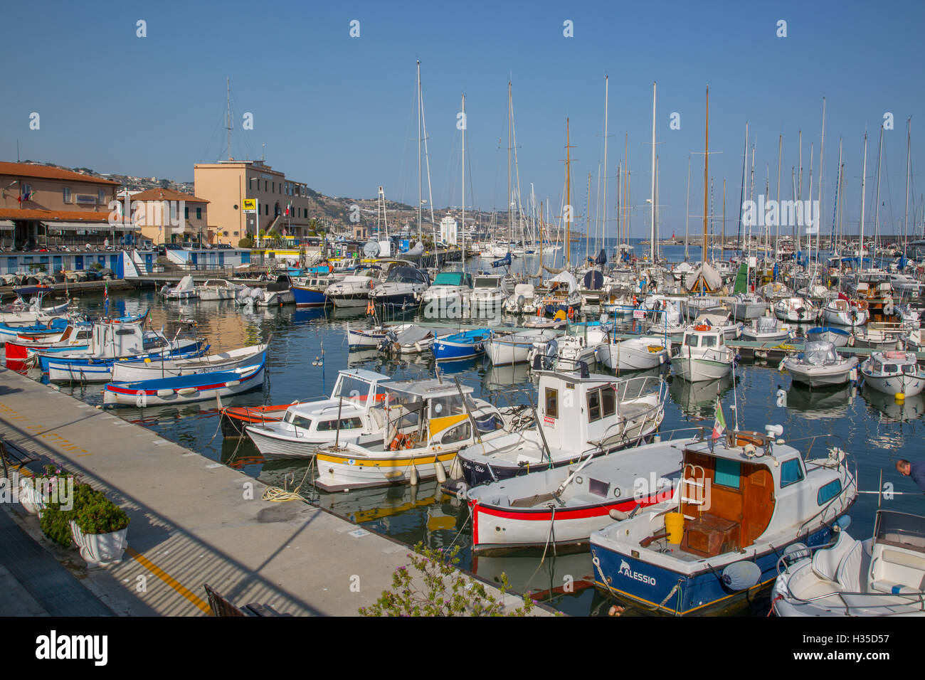 Harbour, Sanremo (San Remo), Liguria, Italy, Europe Stock Photo