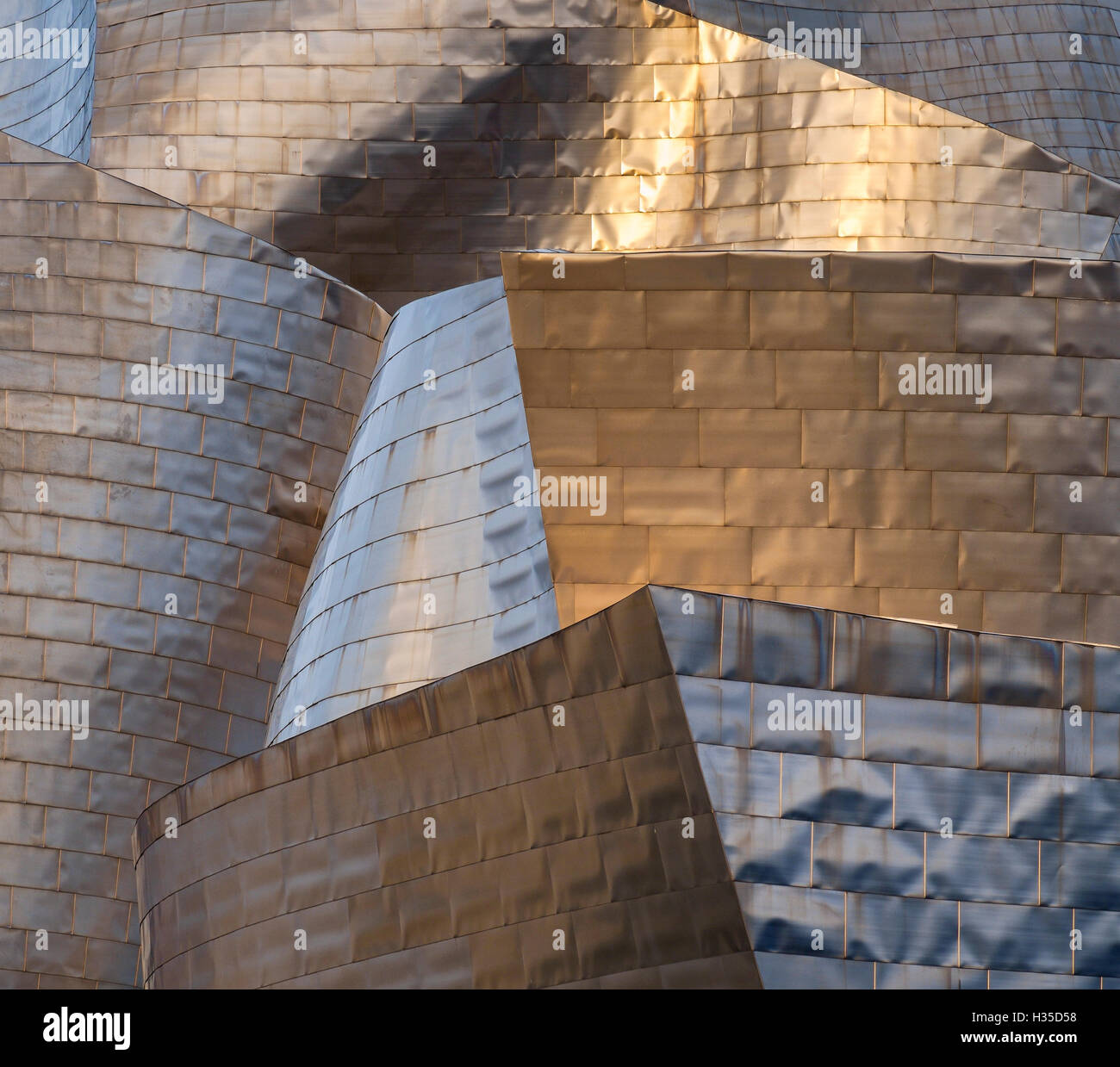 The titanium facade of the Guggenheim in Bilbao, Biscay, Basque Country, Spain, Europe Stock Photo