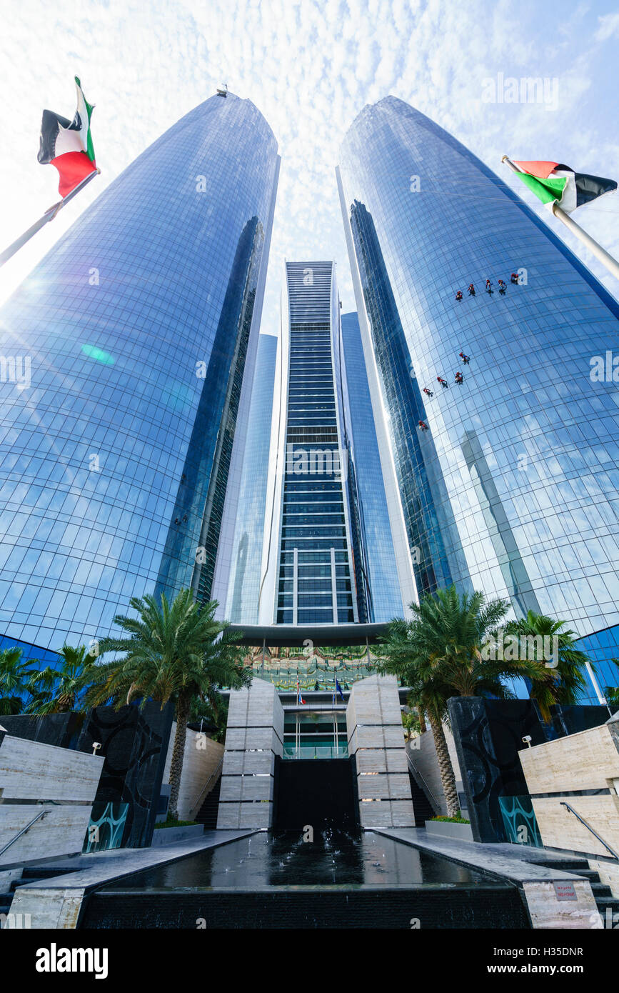 Etihad Towers, Abu Dhabi, United Arab Emirates, Middle East Stock Photo