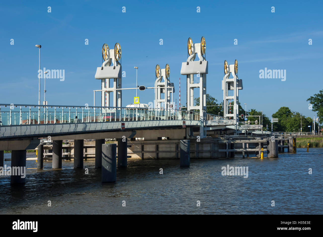 Ijssel Brucke, Town Bridge, Kampen, Holland Stock Photo