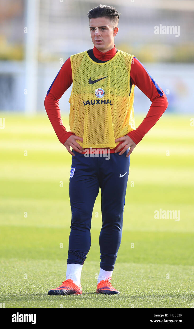 England U21 S Jack Grealish During A Training Session At St George S Park Burton Stock Photo Alamy