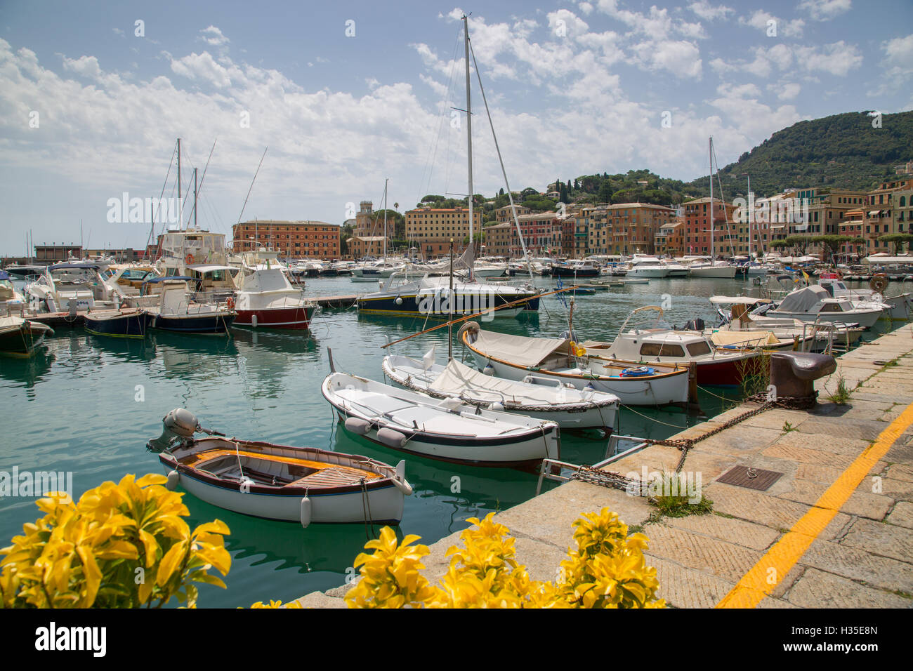 Santa Margherita Ligure harbour, Genova (Genoa), Liguria, Italy Stock Photo