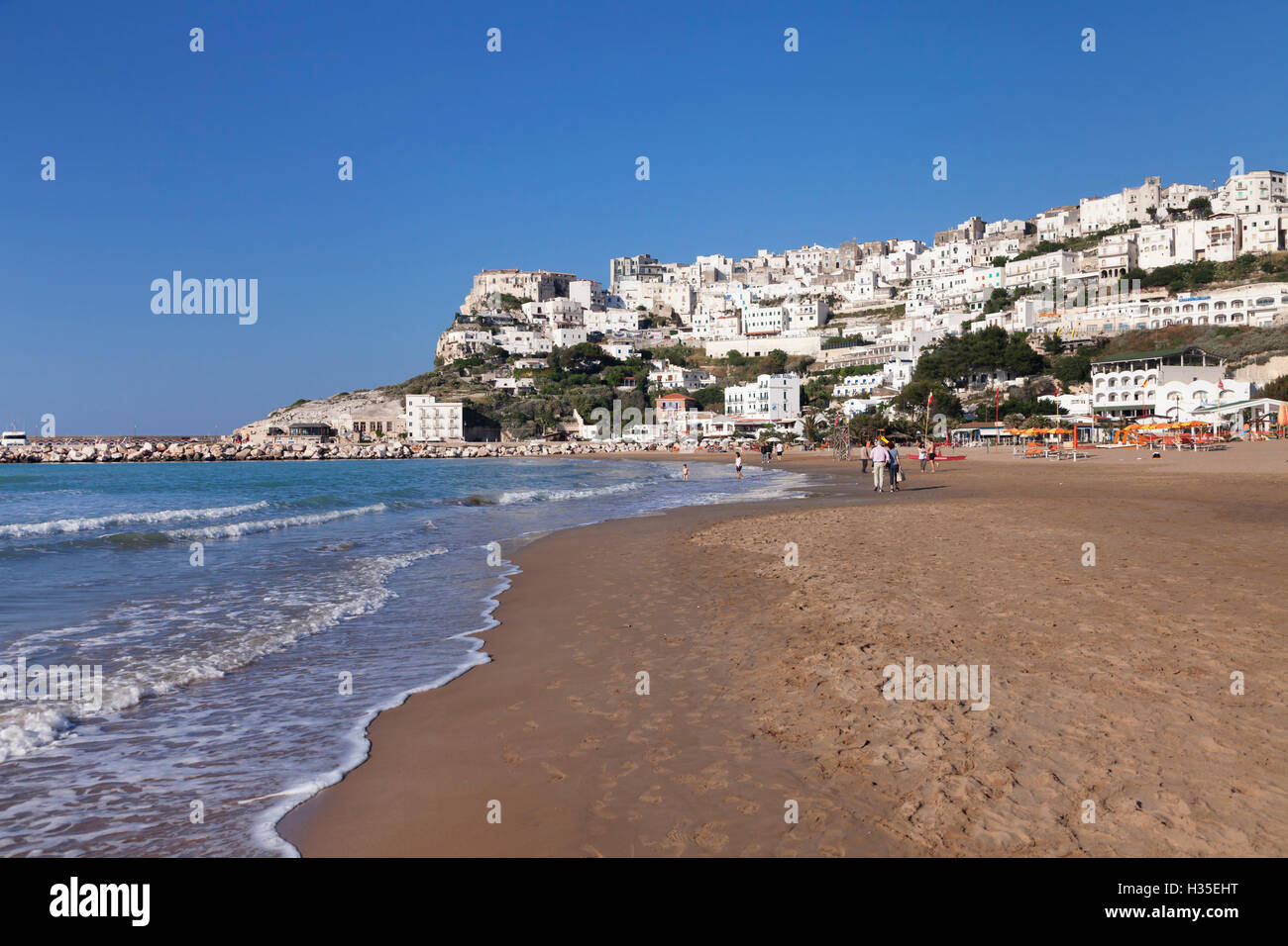 Spiaggia di Jalillo beach, Peschici, Gargano, Foggia Province, Puglia, Italy Stock Photo