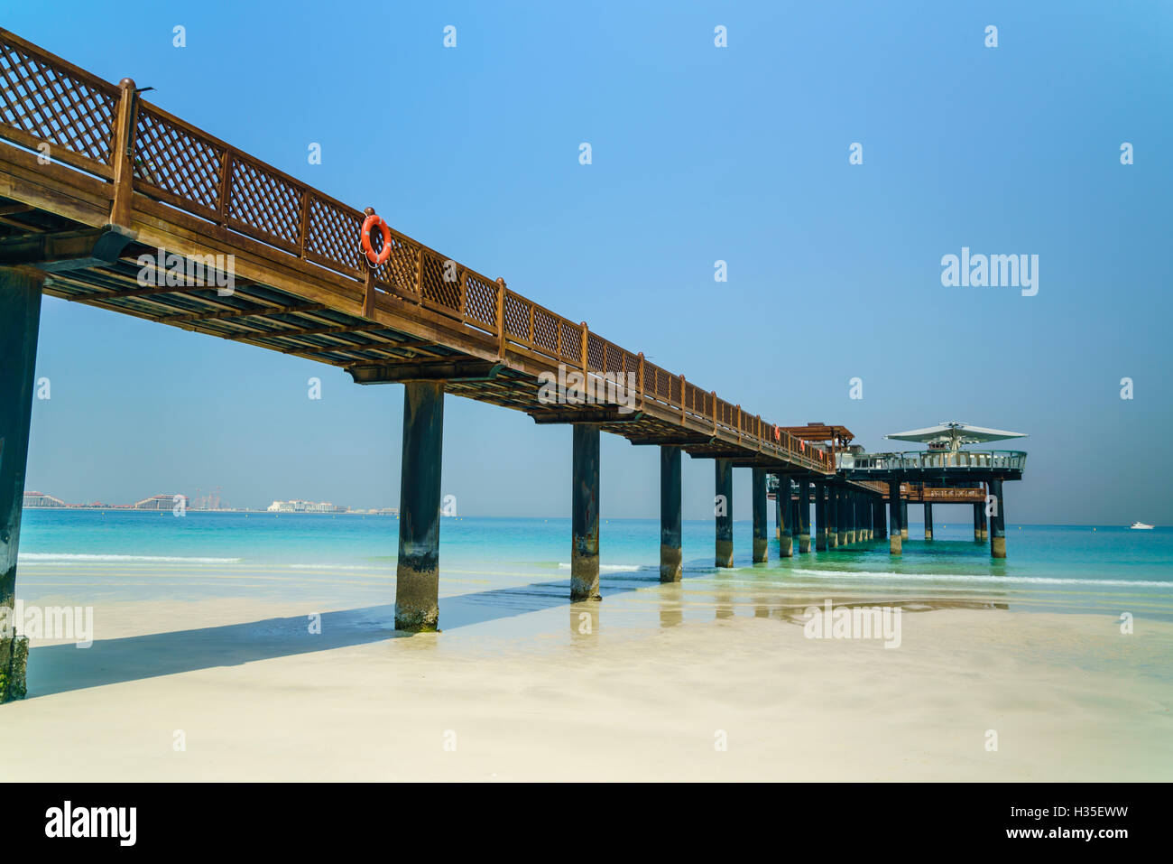 A pier on Jumeirah beach, Dubai, United Arab Emirates, Middle East Stock Photo