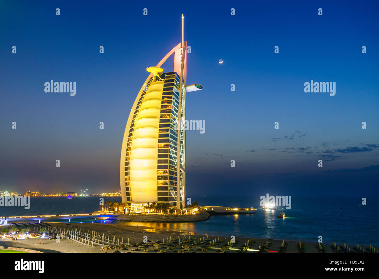 Burj al arab hotel at night hi-res stock photography and images - Alamy