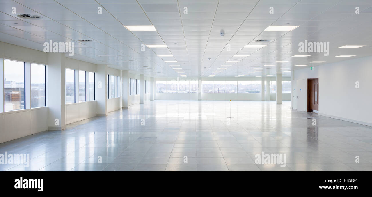 Interior view, 2 Glass Wharf, Bristol, UK. Offices and accommodation with retail and restaurant use on the ground floor level. Stock Photo