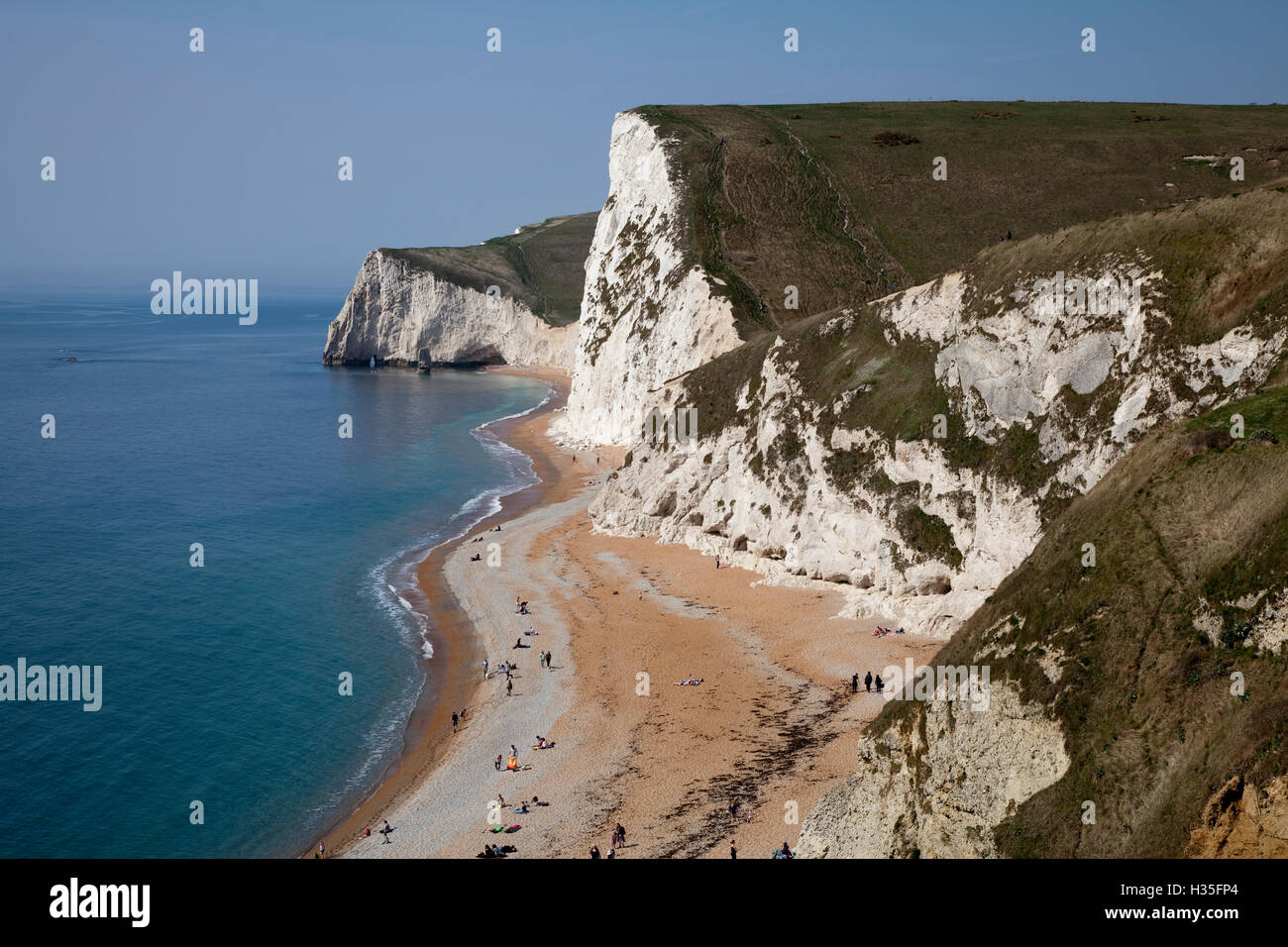 Durdle Door, Dorset, UK. A naturally occurring limestone arch. Stock Photo