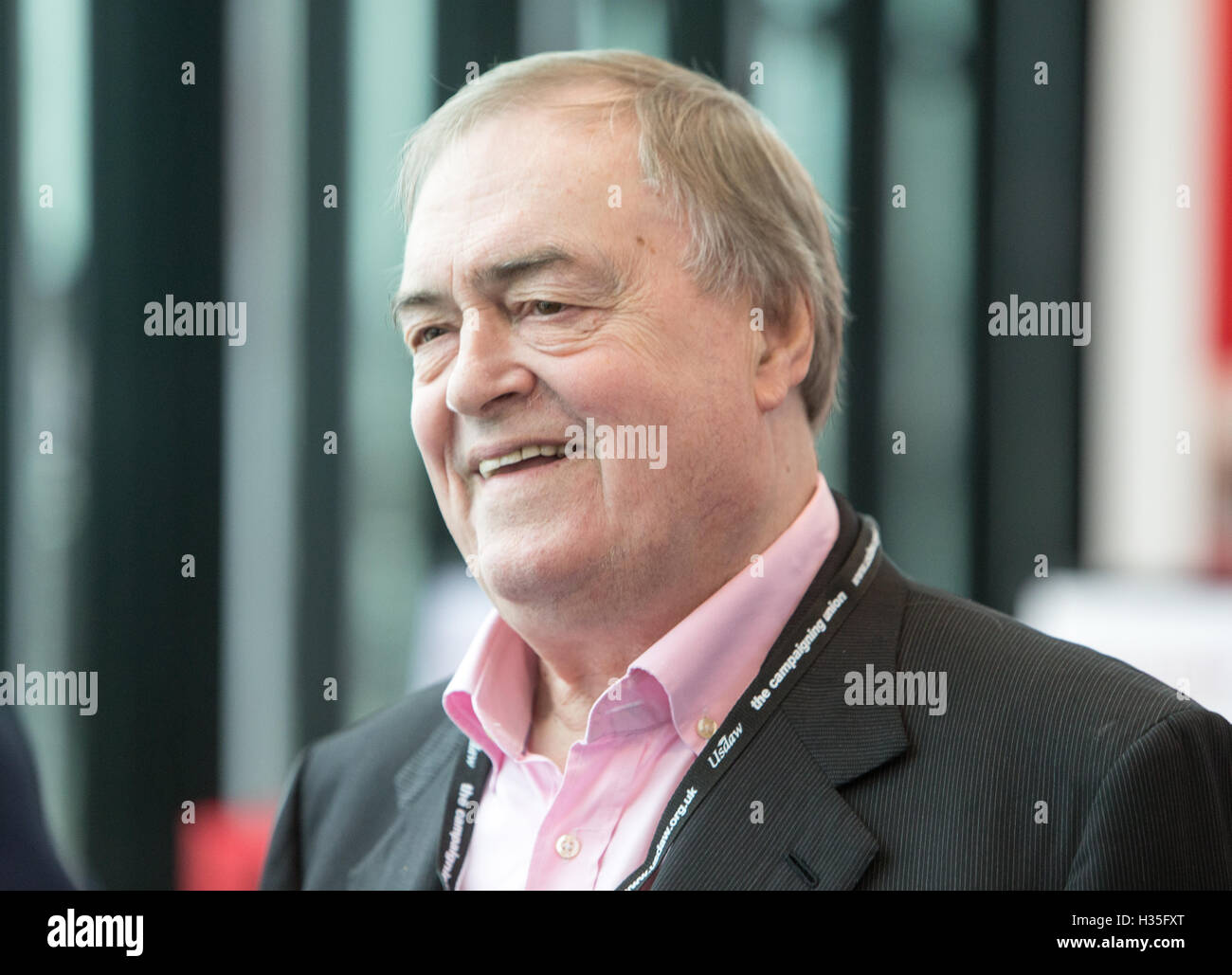 Baron Prescott smiling at the Labour party conference in Liverpool.He was deputy Prime minister from 1997 to 2007 Stock Photo