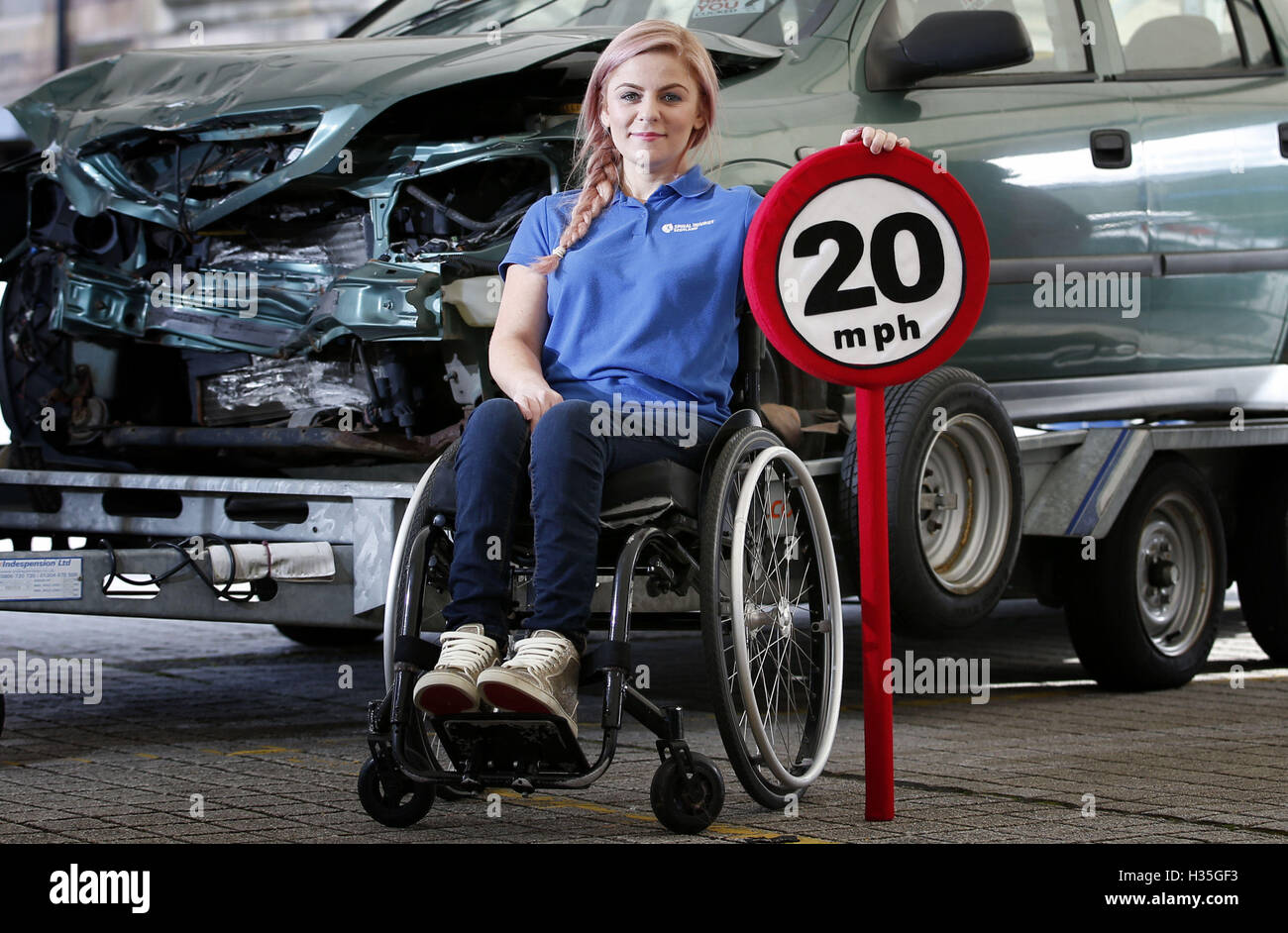 Crash survivor Laura Torrance, 33, shared her experiences to highlight road safety at Streets Ahead Edinburgh Young Drivers, a multi-agency road safety education event in Edinburgh. Stock Photo