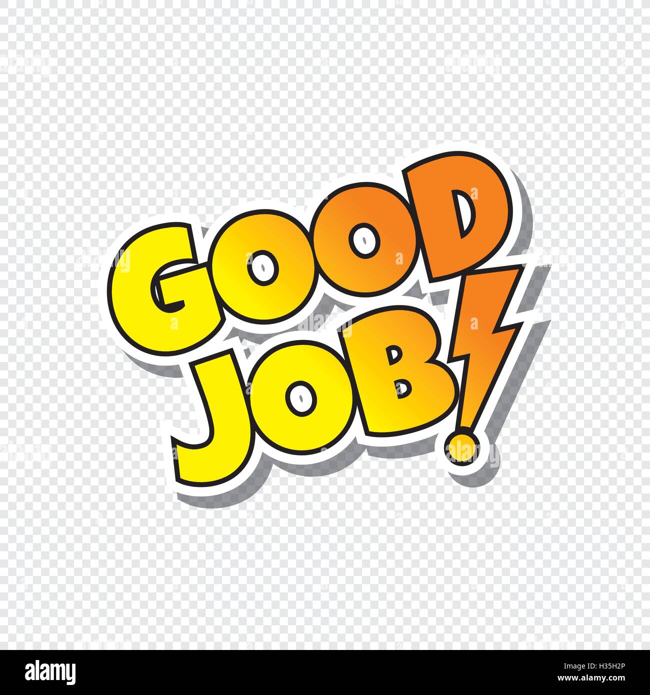 Good Job Cartoon Text Sticker Stock Vector Art Illustration