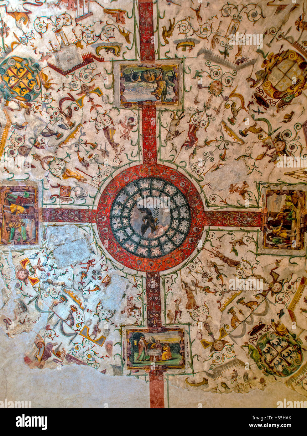 Italy Emilia Romagna Novellara the fortress Room of the Fig Frescoes