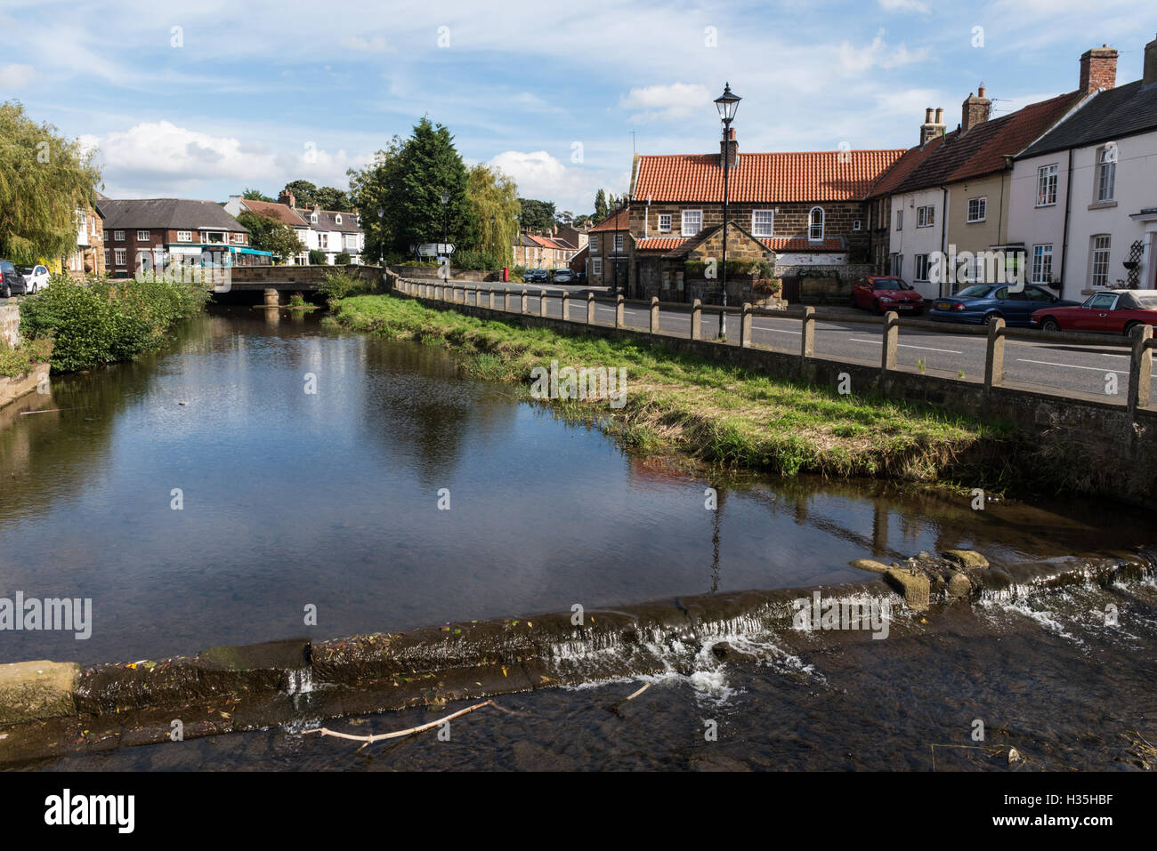Great ayton landscape north york moors yorkshire blue sky hires stock