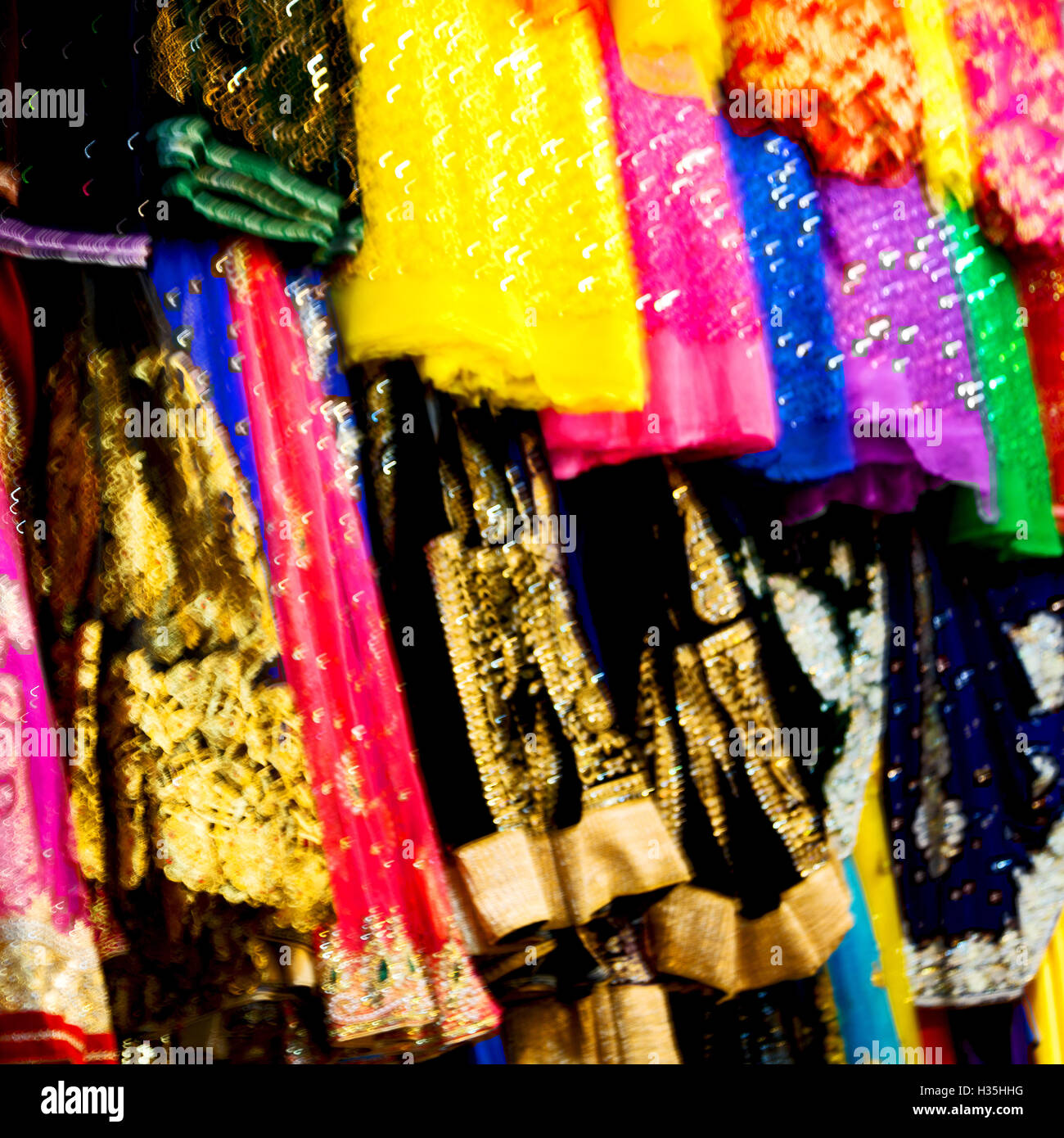 blur in iran scarf in a market texture abstract of colors and bazaar