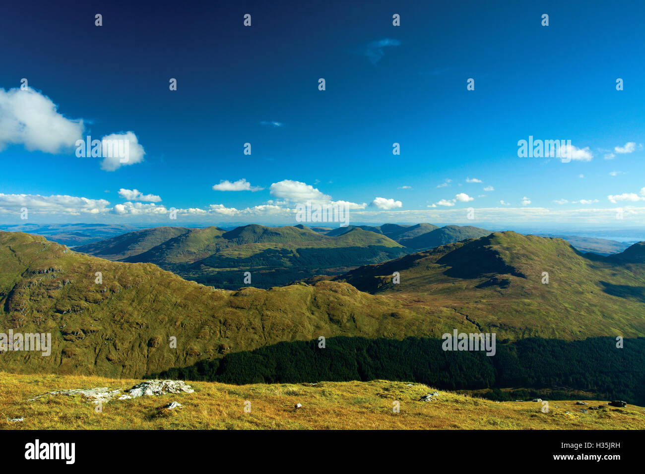 The Luss Hills from Ben Donich, the Arrochar Alps, Loch Lomond and the Trossachs National Park, Argyll & Bute Stock Photo