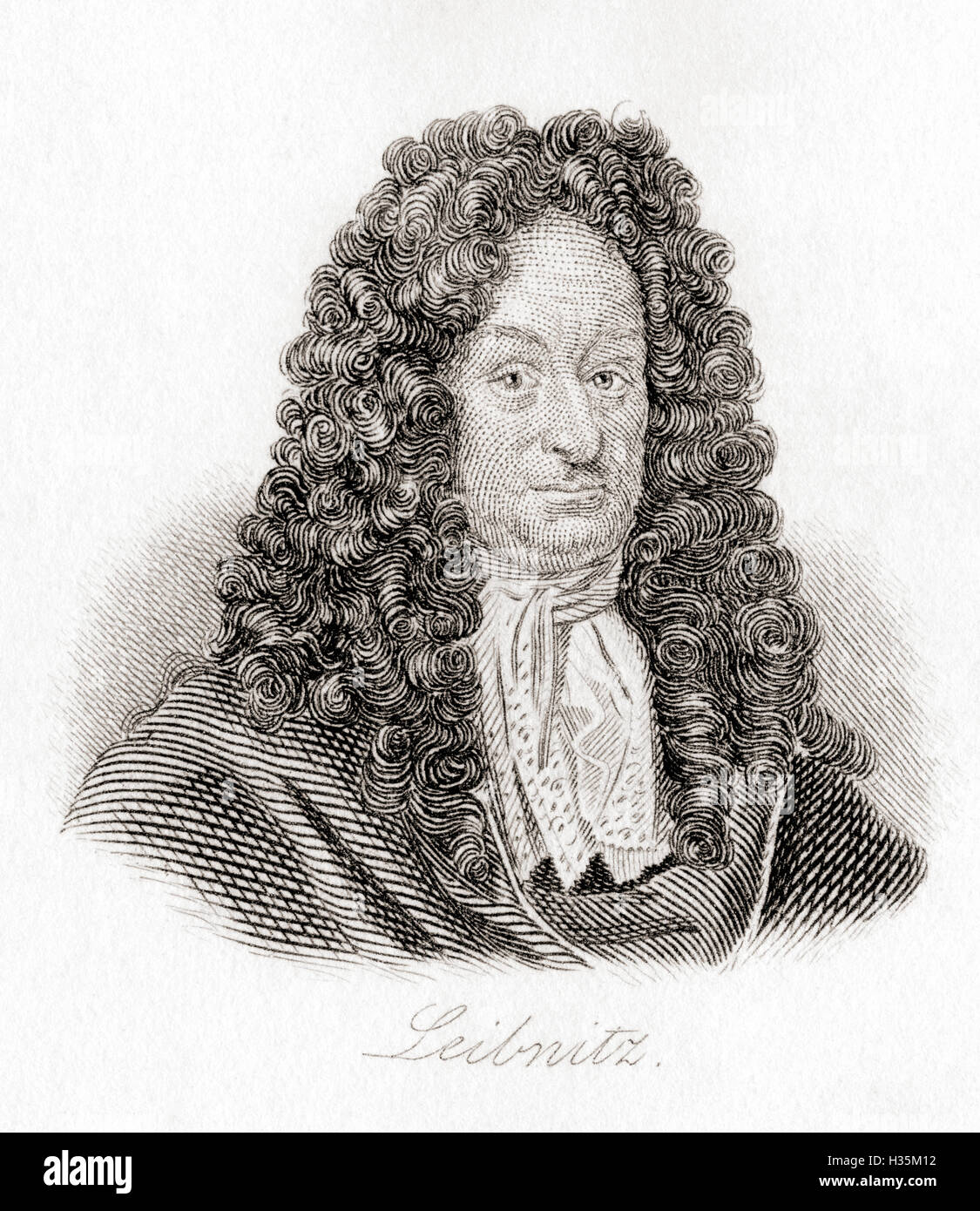 Gottfried Wilhelm von Leibniz, 1646 -1716.  German polymath and philosopher. Stock Photo