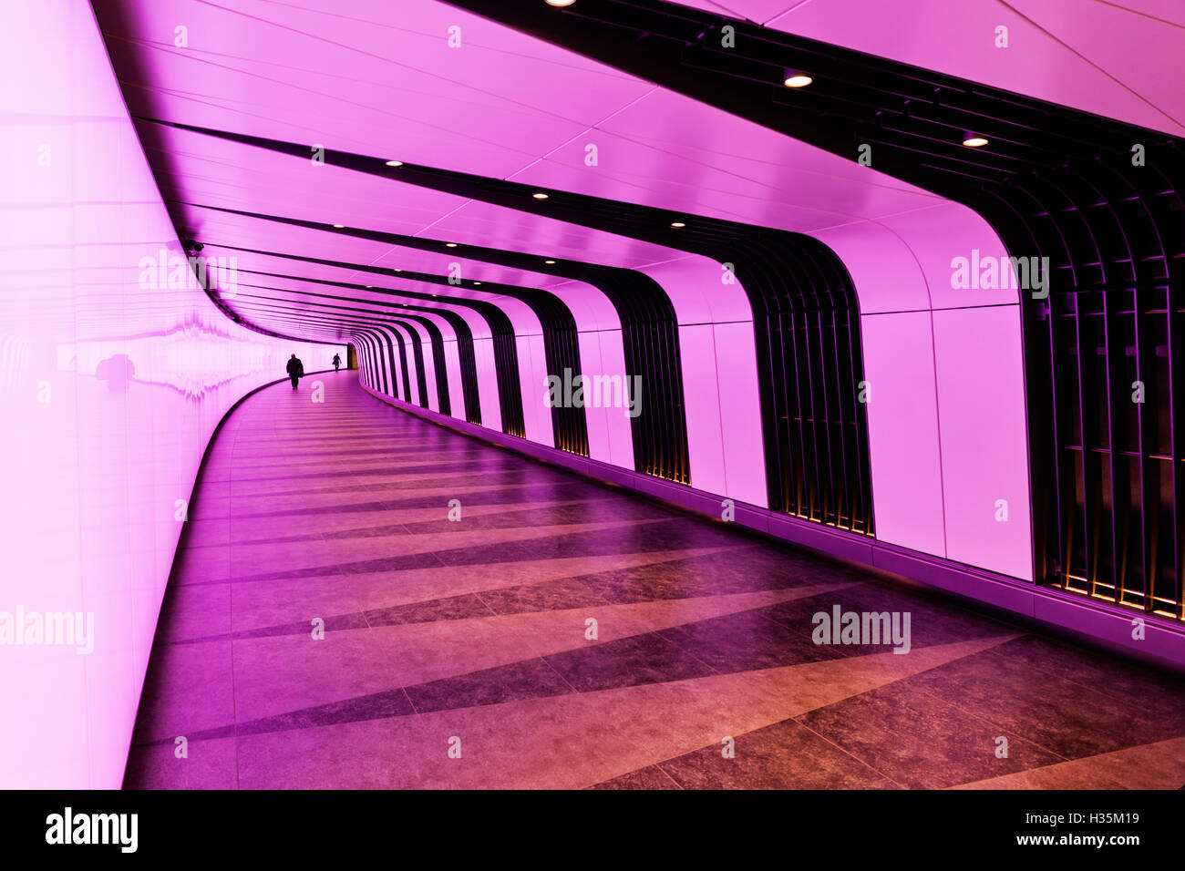 Underground tunnel at the King's Cross redevelopment in London, UK