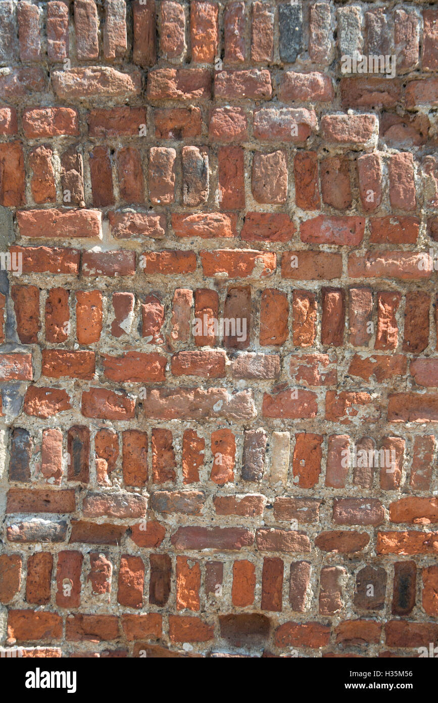 Detail of 15th century brick wall Stock Photo