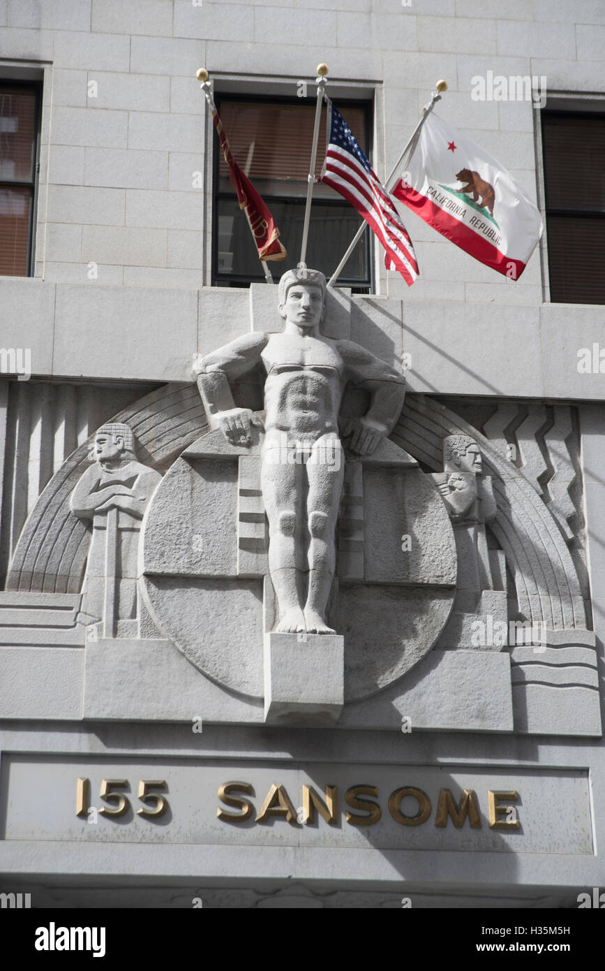 Exterior detail, 155 Sansome, San Francisco, California, USA. Stock Photo