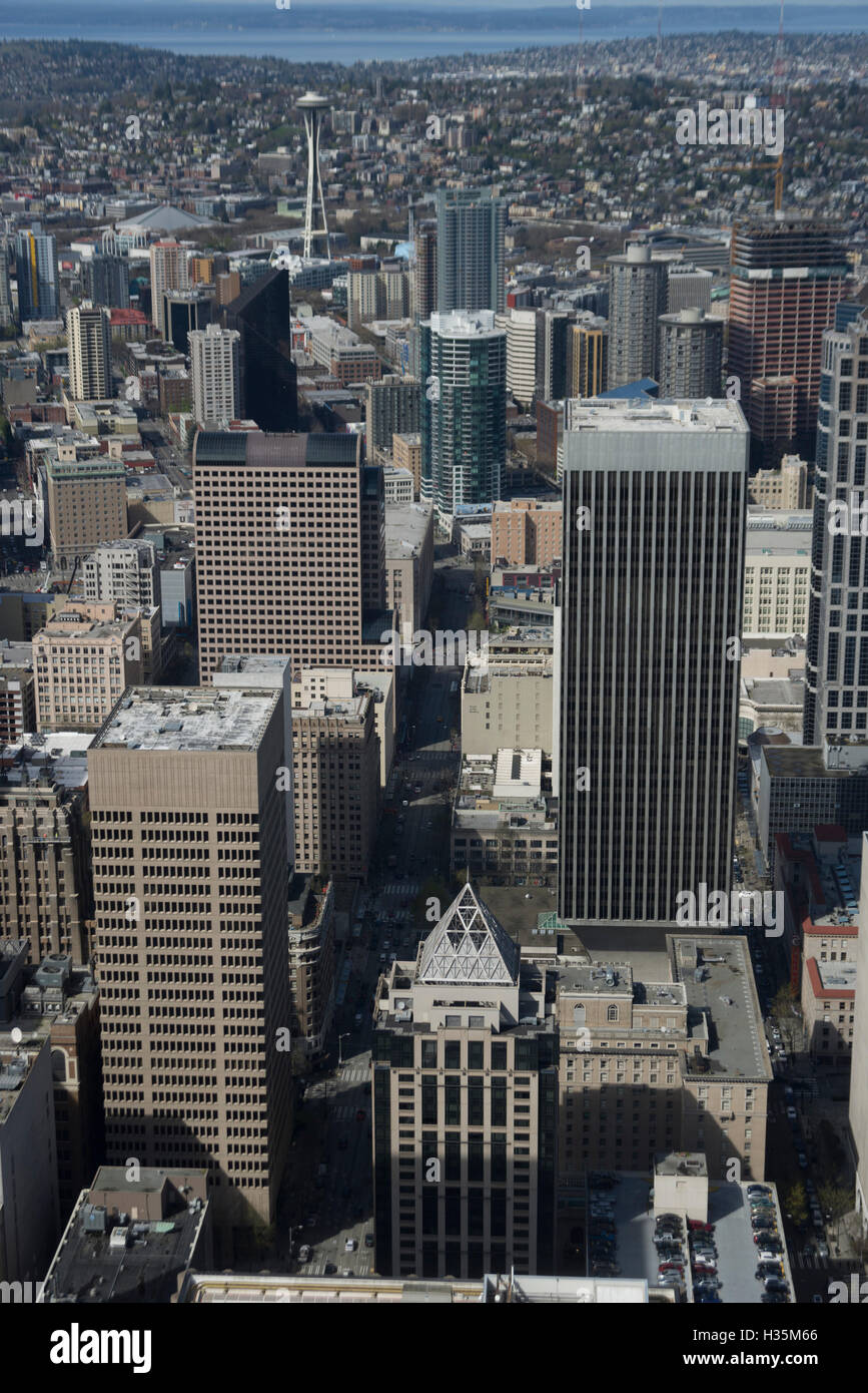 Aerial view of Seattle, Washington, USA. Stock Photo